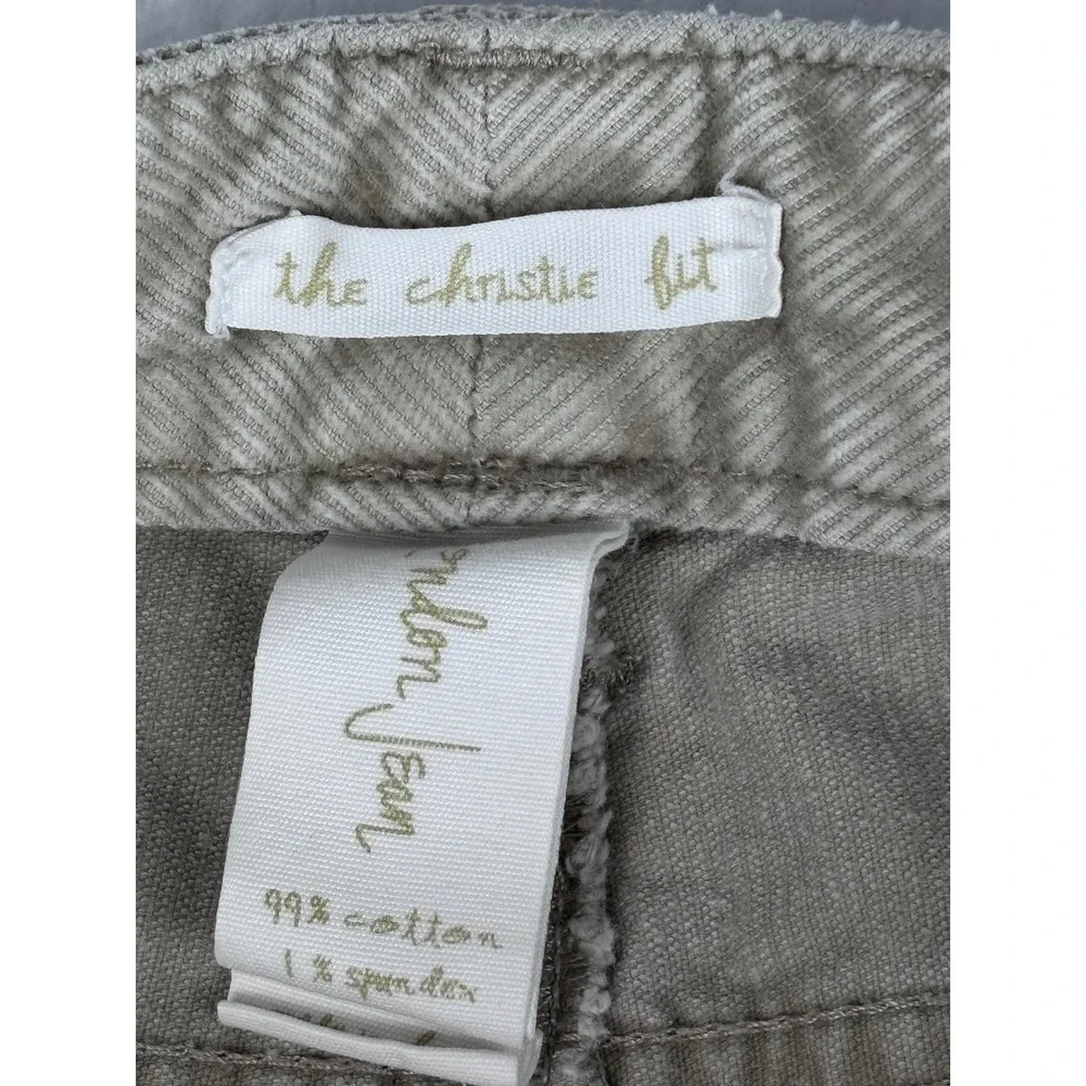 London Jean Corduroy Pants The Christie Fit Straight‎ Leg Beige Size 8